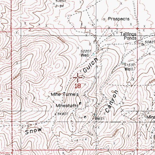 Topographic Map of Golden Era Mine, NV