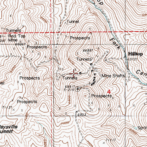 Topographic Map of Paymaster and Christopher Mine, NV