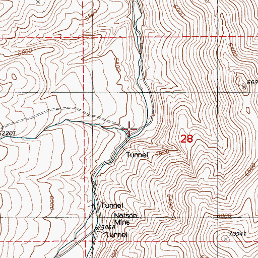 Topographic Map of Riffles Placer Mine, NV