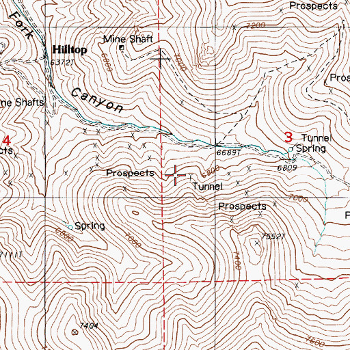 Topographic Map of Gold Dyke Mine, NV