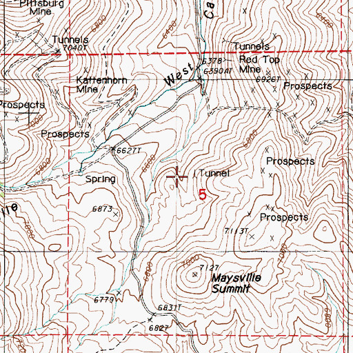 Topographic Map of Aztec Group Mine, NV