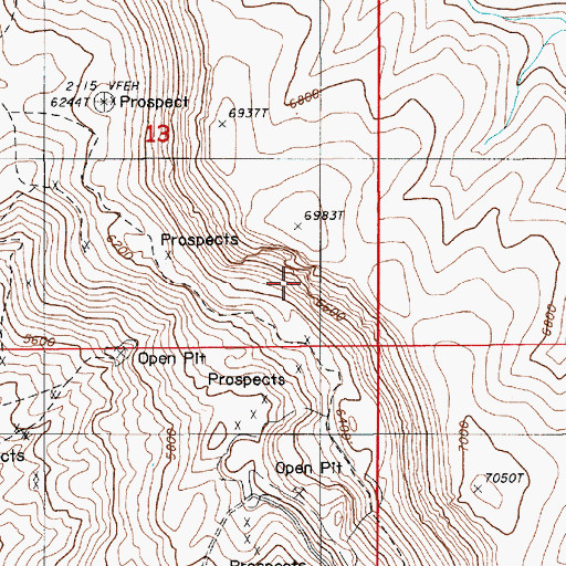 Topographic Map of North Battle Mountain Mining Area, NV