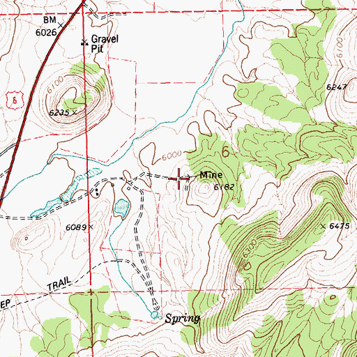 Topographic Map of Windous Mine, NV