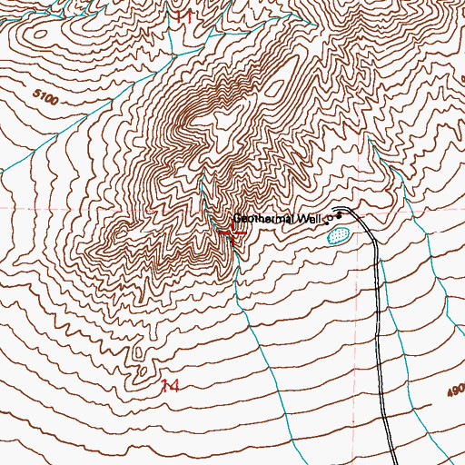 Topographic Map of Riek Mine, NV