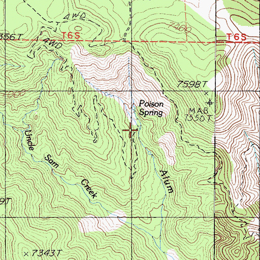 Topographic Map of Cucomungo Mine, NV