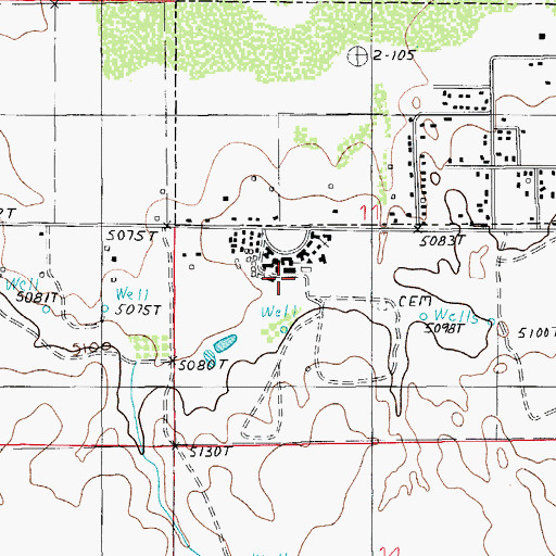 Topographic Map of Navajo Mission School, AZ