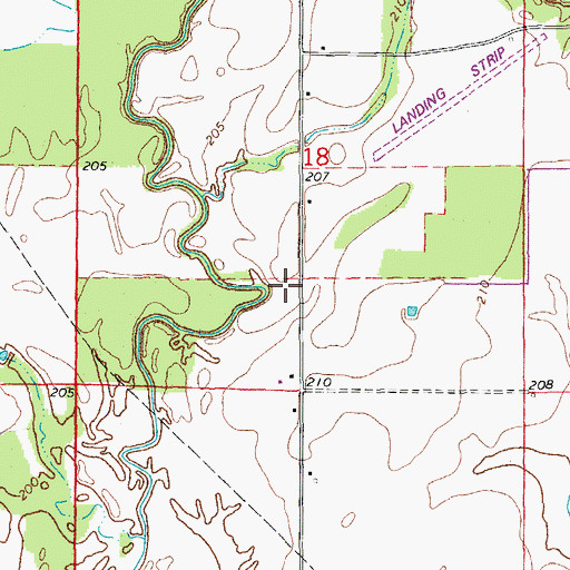 Topographic Map of KABK-FM (Augusta), AR