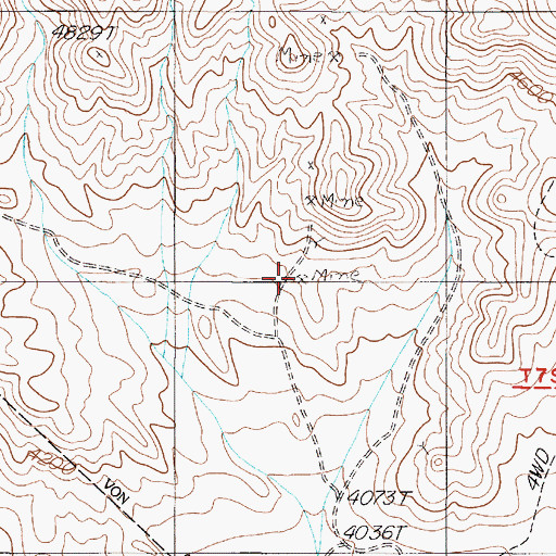 Topographic Map of Six Bits Mine, NV