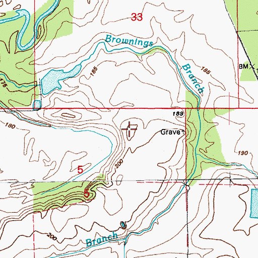 Topographic Map of KABK-FM (Augusta), AR
