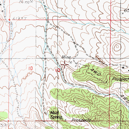 Topographic Map of Deuces Mine, NV