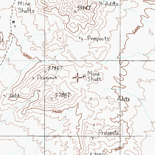 Topographic Map of Silver King Mine, NV