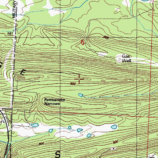 Topographic Map of KOLX-FM (Barling), AR