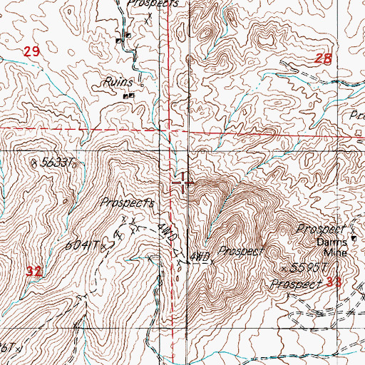 Topographic Map of Coaldale Mining District, NV
