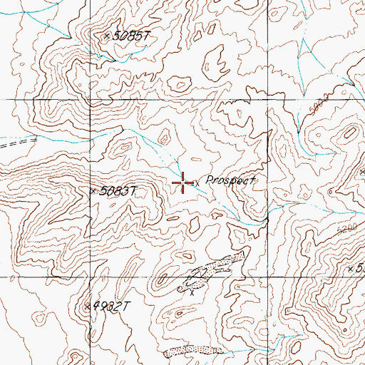 Topographic Map of Gap Strike Mine, NV