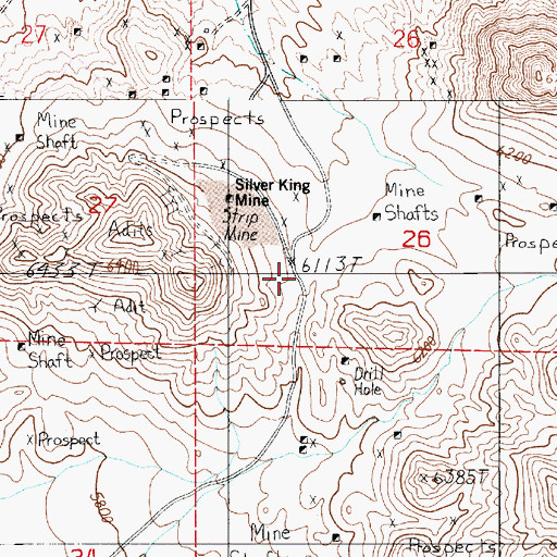 Topographic Map of Divide, NV