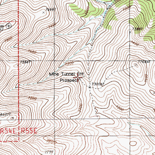 Topographic Map of Garcia Mine, NV