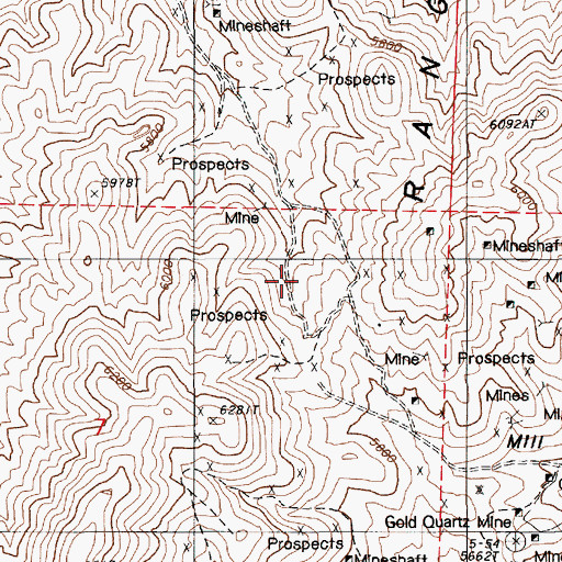 Topographic Map of Fairview Placer Mine, NV