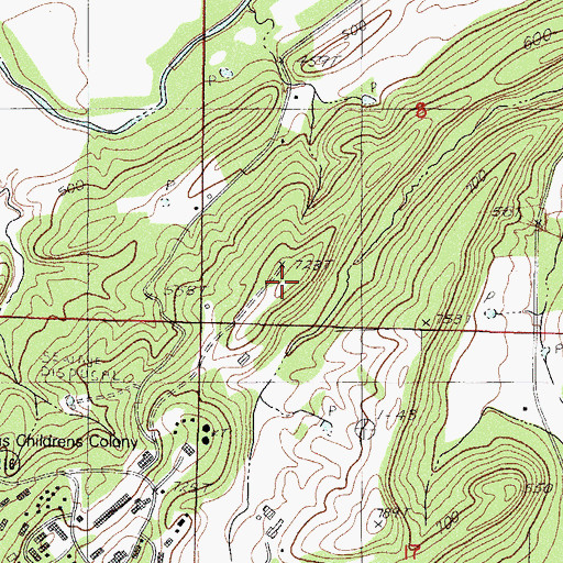 Topographic Map of KEZU-FM (Booneville), AR