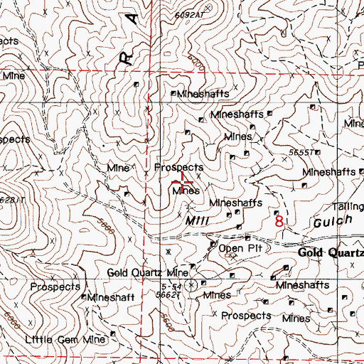 Topographic Map of Phoenix Mine, NV