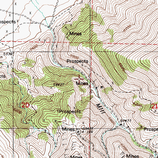 Topographic Map of New York Mine, NV