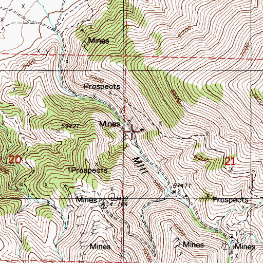 Topographic Map of Berlin Mine, NV