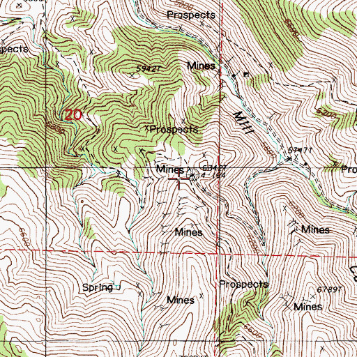 Topographic Map of Falconer Mine, NV