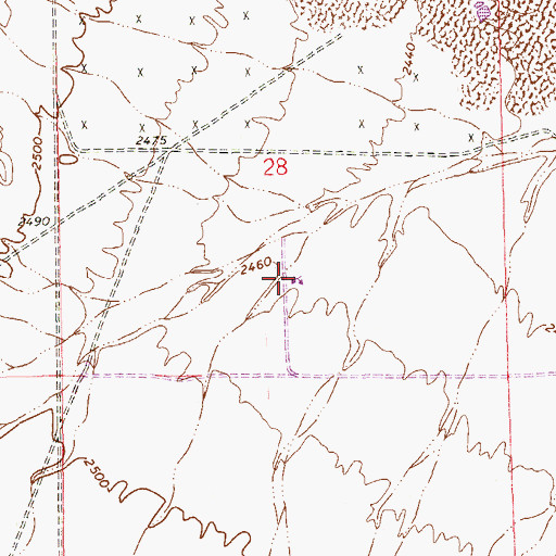 Topographic Map of Sunday Mine, NV