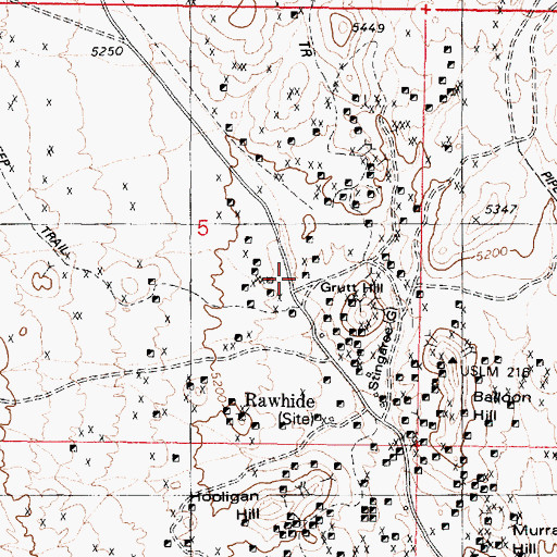 Topographic Map of Rawhide Mine, NV