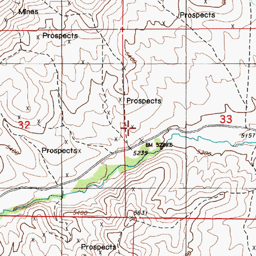 Topographic Map of Blue Nugget Mine, NV