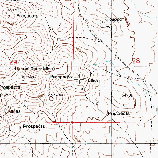 Topographic Map of No Name Number One Mine, NV
