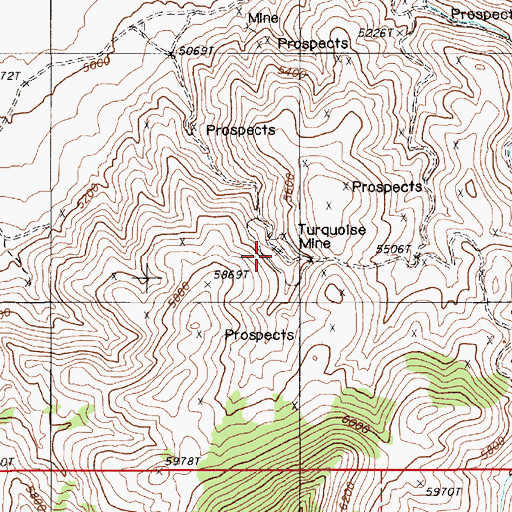 Topographic Map of White Horse Mine, NV