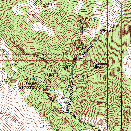 Topographic Map of Bi-Metallic Mine, NV