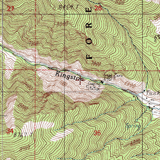 Topographic Map of Kingston Placer Mine, NV