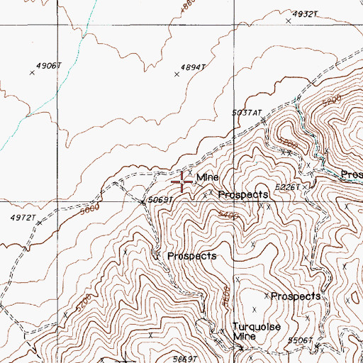 Topographic Map of Valley View Mine, NV