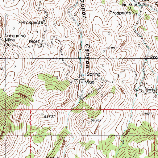 Topographic Map of Lone Pine Mine, NV