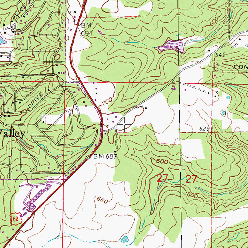 Topographic Map of KFCM-FM (Cherokee Village), AR