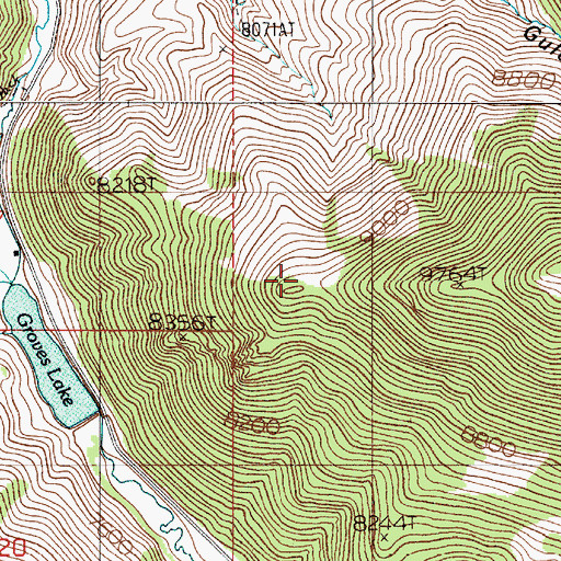 Topographic Map of Brown Ledge Mine, NV