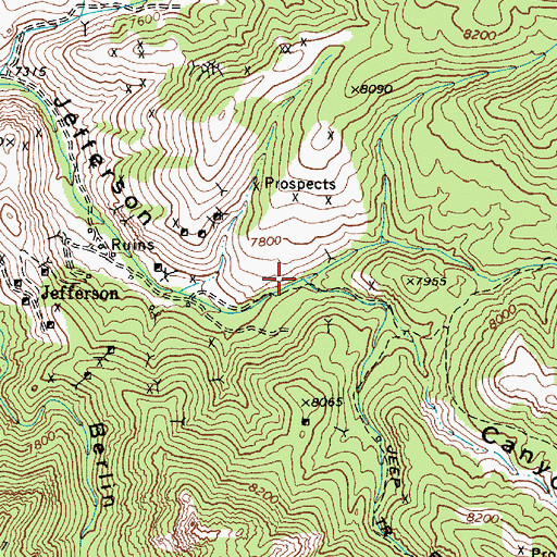 Topographic Map of Sawmill Creek, NV
