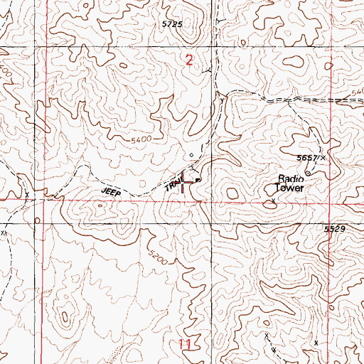 Topographic Map of Hooper Mine, NV
