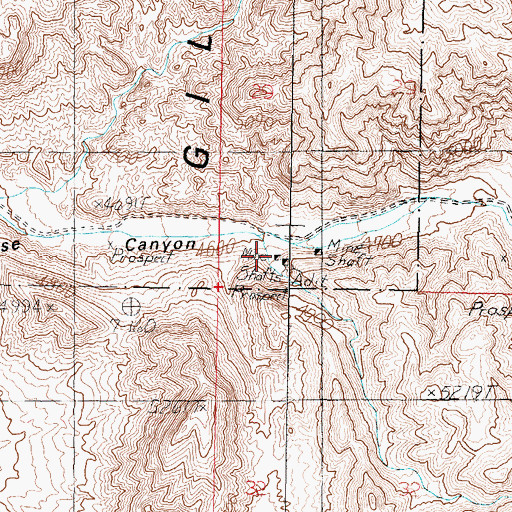 Topographic Map of Lucky Four Mine, NV