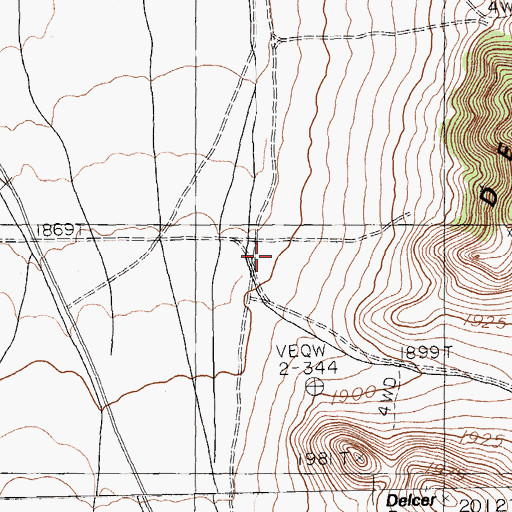 Topographic Map of Delker Mining District, NV