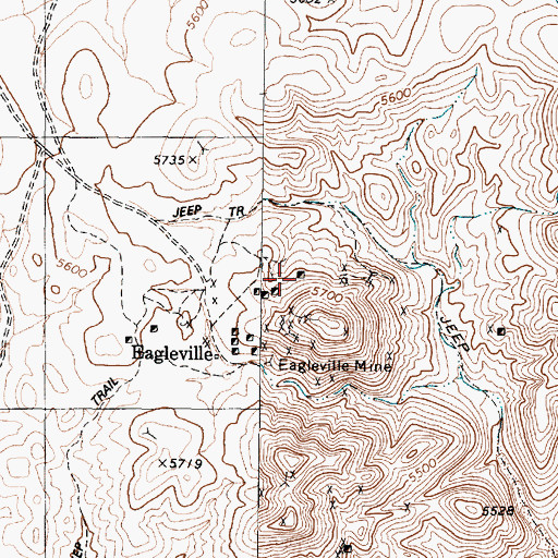 Topographic Map of Eagle Mine, NV