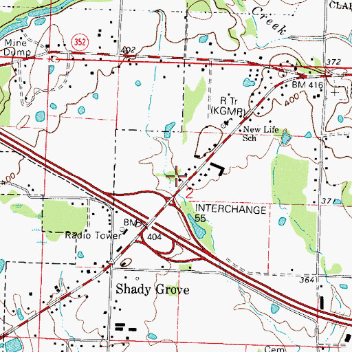 Topographic Map of KGMR-FM (Clarksville), AR