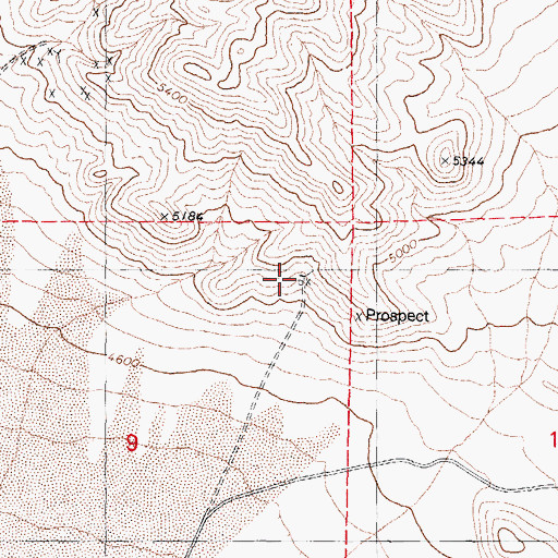 Topographic Map of Holiday Uranium Mine, NV