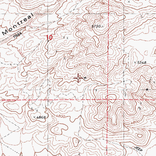 Topographic Map of Bismark Mine, NV
