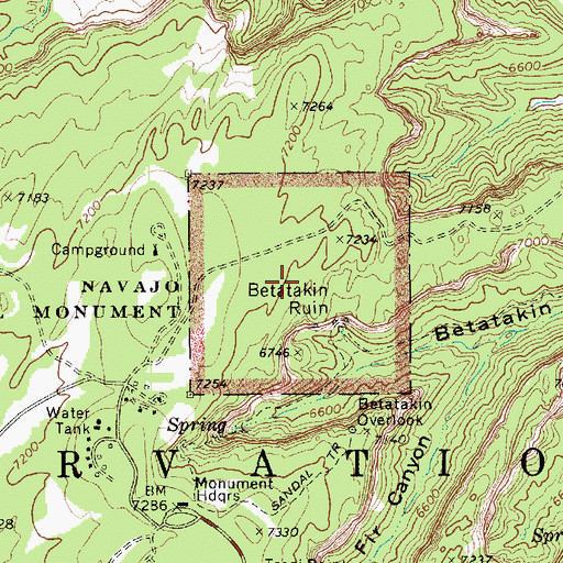 Topographic Map of Navajo National Monument, AZ