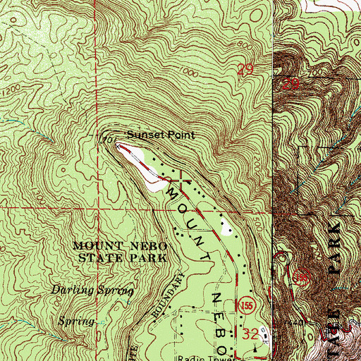 Topographic Map of KWKK-FM (Dardanelle), AR