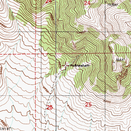Topographic Map of Grand Prize Mine, NV