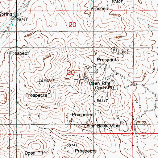 Topographic Map of New Blue Mine, NV