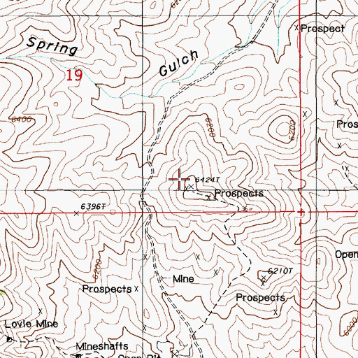 Topographic Map of Blue Matrix Mine, NV